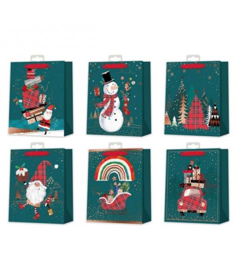 Bismark Bolsa de Papel Navidad - Impresion Foil - 6 Diseños Diferentes