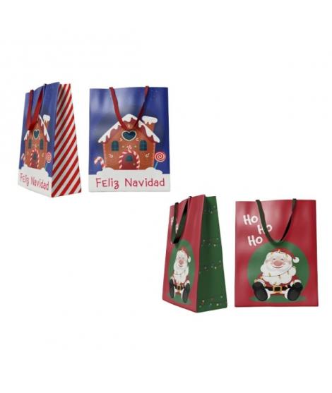 Bismark Bolsa de Papel Navidad Jumbo - Tarjeta para Personalizar - 2 Diseños Diferentes Aleatorios