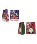 Bismark Bolsa de Papel Navidad Jumbo - Tarjeta para Personalizar - 2 Diseños Diferentes Aleatorios