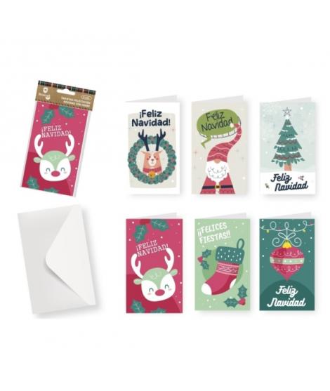 Bismark Pack con 6 Tarjetas de Felicitacion Navideña con Sobre