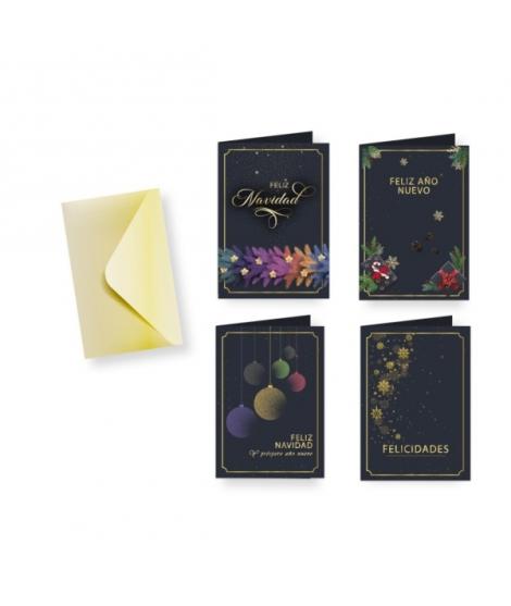 Bismark Tarjeta de Felicitacion Navideña Foil Green con Sobre - 4 Diseños Diferentes