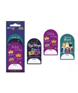 Bismark Pack de 6 Etiquetas Adhesivas Reyes Magos - 3 Diseños Surtidos - Espacio para Escribir
