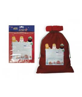 Bismark Saco Grande para Regalos Reyes Magos 50x70cm - Con Prate para Personalizar con el Nombre