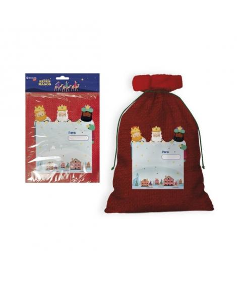 Bismark Saco Grande para Regalos Reyes Magos 50x70cm - Con Prate para Personalizar con el Nombre