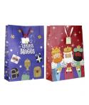 Bismark Bolsa de Papel Reyes Magos Jumbo - Medidas 40x70x18cm - Tarjeta Colgante - 2 Diseños Diferentes Aleatorios