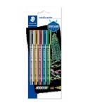 Staedtler Metallic Pen Pack de 5 Rotuladores de Punta Fina - Trazo 1 - 2mm - Tinta Base de Agua - Colores Surtidos