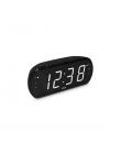 SPC Frodi View Radio Despertador Pantalla LED XL - Brillo Regulable - Boton Snooze - Almacena 20 Emisoras de Radio - Color Negro