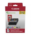 Canon PGI530/CLI531 Pack de 6 Cartuchos de Tinta Originales + 50 Hojas de Papel Fotografico 10x15cm - 6117C004