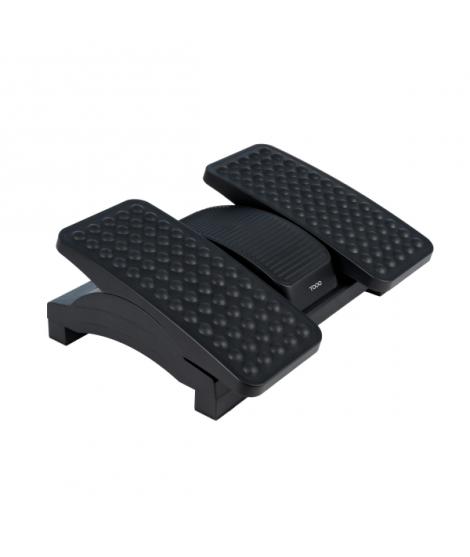 Tooq Reposapies - Ajustable en Altura e Inclinacion - Dos Plataformas Independientes - Plataforma Central Fija - Color Negro
