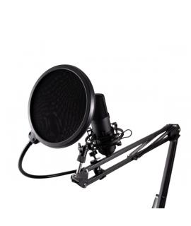 Coolbox Coolcaster Microfono USB Cardioide de Brazo Extensible para Streaming - Parabrisas y Filtro POP - Tripode - Color Negro