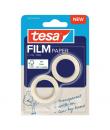 Tesa Paper Pack de 2 Cintas Adhesivas de Papel 19mm x 10 Metros - Casi Invisible en Superficies de Color Claro - Se puede Cortar