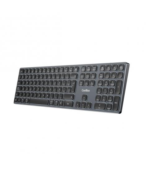 Coolbox Moonlight B431 Teclado Inalambrico - RF 2.4G y Bluetooth 5.1 - Teclas ABS Redondeadas Silencioso - Retroiluminado con 7 