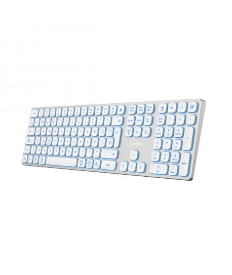 Coolbox Moonlight B431 Teclado Inalambrico - RF 2.4G y Bluetooth 5.1 - Teclas ABS Redondeadas Silencioso - Retroiluminado con 7 