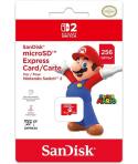 Nintendo Tarjeta Micro SD Sandisk para Consola Nintendo Switch 2 - Capacidad 256Gb - Logotipo de Mario Bros - Velocidades Rapida
