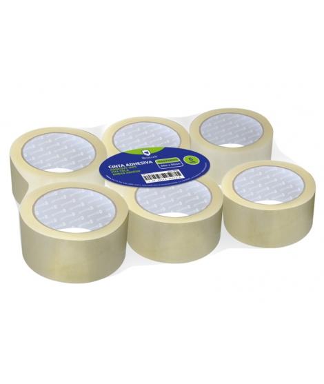 Bismark Pack de 6 Precintos de Embalaje 50mm x 66m - Polipropileno 55 micras - Transparente