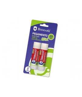 Bismark Pack de 2 Barras de Pegamento 20gr - Multiusos - Sin Disolventes - Uso Escolar