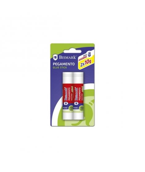 Bismark Pack de 2 Barras de Pegamento 10gr - Multiusos - Sin Disolventes - Uso Escolar
