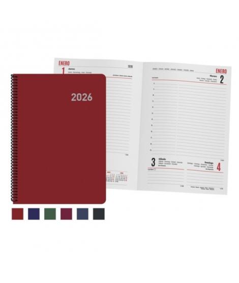 Ingraf Paris Agenda Anual con Espiral - Dia Pagina - Viernes, Sabado y Domingo misma Pagina - Tamaño 15x21cm - Colores Surtidos