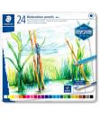 Staedtler 146 10C Caja Metalica con 24 Lapices de Colores Acuarelables - Resistentes a la Rotura - Colores Surtidos