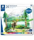 Staedtler 146C Caja Metalica con 24 Lapices de Colores - Mina Suave - Colores Surtidos
