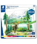 Staedtler 146C Caja Metalica con 24 Lapices de Colores - Mina Suave - Colores Surtidos