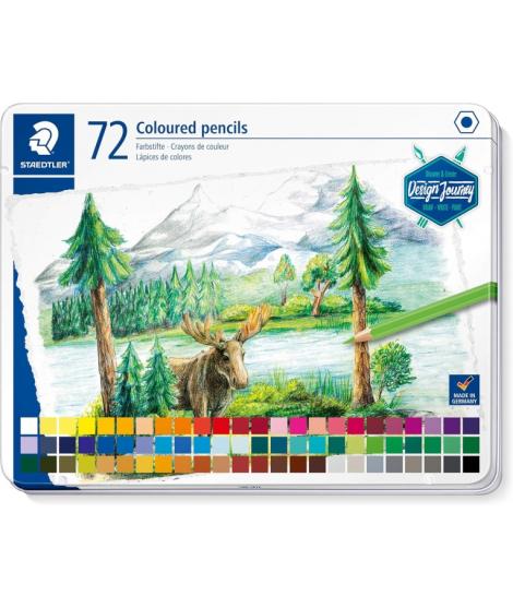Staedtler 146C Caja Metalica con 72 Lapices de Colores - Mina Suave - Colores Surtidos