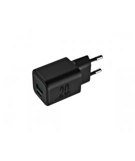 Blackbyte Cargador GaN Doble - 1xUSB-C PD 20W - 1xUSB-A 18W - Carga Rapida PPS - Color Negro