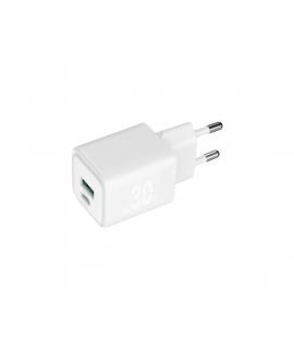 Blackbyte Cargador GaN Doble - 1xUSB-C PD 30W - 1xUSB-A 18W - Carga Rapida PPS - Color Blanco