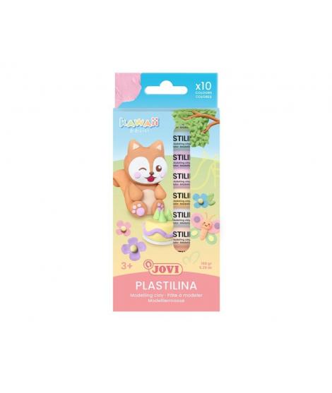 Jovi Kawaii Pack con 10 Barras de Plastilina 15gr - Muy Moldeable - No se Seca - Colores Surtidos