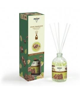Prady Ambientador Mikado Chocolate de Dubai - Frasco de Cristal 100 ml y Varitas Difusoras