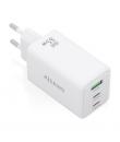 Aisens Cargador GAN 65W - 2xUSB-C PD3.0 QC4.0 y 1xUSB-A QC3.0 - Color Blanco