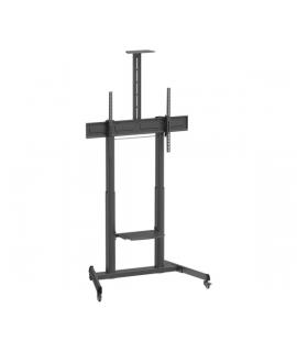 Aisens Soporte de Suelo ECO con Ruedas y Manivela - Bandeja para DVD y Soporte de Camara para Monitor/TV - Hasta 120Kg - De 60 a