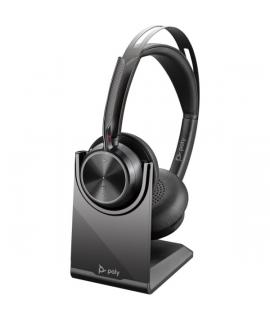 Plantronics/Poly Voyager Focus 2 MS Auriculares con Microfono Bluetooth 5.1 - Cancelacion de Ruido - Almohadillas Acolchadas - A
