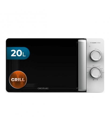 Cecotec Proclean 3110 Flatbed Microondas sin Plato - Potencia de 700W - Capacidad de 20L - Grill de 800W - Revestimiento Ceramic