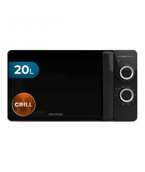 Cecotec Proclean 3130 Flatbed Microondas sin Plato - Potencia de 700W - Capacidad 20L - Grill 800W - Revestimiento Ceramico - Te