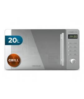 Cecotec Proclean 5120 Flatbed Inox Microondas sin Plato - Potencia de 700W - Capacidad de 20L - Grill de 800W - Revestimiento Ce