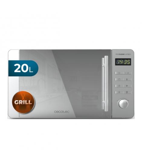 Cecotec Proclean 5120 Flatbed Inox Microondas sin Plato - Potencia de 700W - Capacidad de 20L - Grill de 800W - Revestimiento Ce