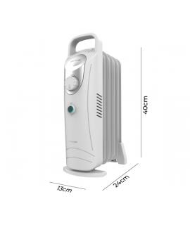 Cecotec ReadyWarm 500 Space White Radiador de Aceite con 5 Modulos de 100x330mm - 500W - Calor Homogeneo - Transporte Facil con 