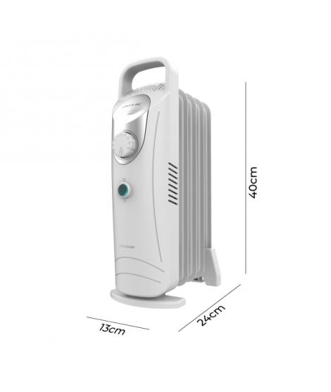 Cecotec ReadyWarm 500 Space White Radiador de Aceite con 5 Modulos de 100x330mm - 500W - Calor Homogeneo - Transporte Facil con 