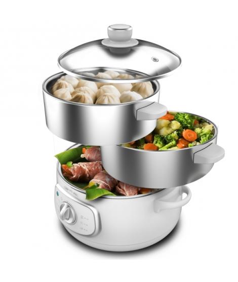 Cecotec Vapovita SteelPot Vaporera Multifuncional - 1300W - Cocina Saludable - Recipientes de Acero Inoxidable - Capacidad de 10