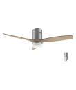 Cecotec EnergySilence Aero 5600 Classic Steel Ventilador de Techo con 3 Aspas de Madera y Luz - 40W - Diametro de 52" - 6 Veloci