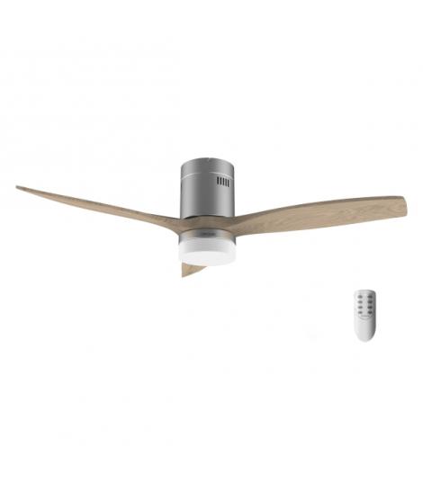 Cecotec EnergySilence Aero 5600 Classic Steel Ventilador de Techo con 3 Aspas de Madera y Luz - 40W - Diametro de 52" - 6 Veloci