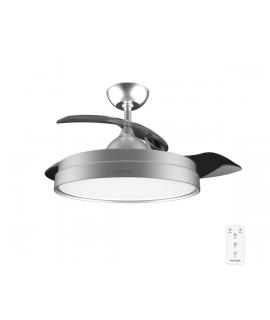 Cecotec EnergySilence Aero 4300 Invisible Steel Ventilador de Techo con Luz LED - 35W - 6 Velocidades - Aspas Retractiles - Mand