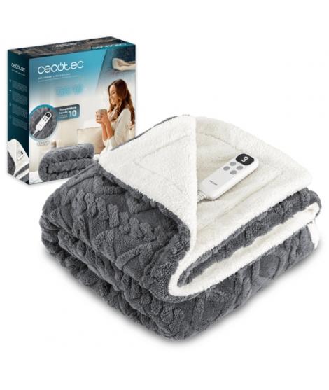Cecotec HeatConfort Luma Manta Electrica - 130W - Apagado Automatico - 10 Niveles de Calor - Control LCD Extraible - Material Ve