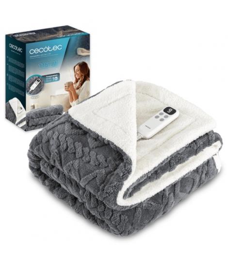 Cecotec HeatConfort Luma Manta Electrica - 115W - Apagado Automatico - Material Velvet y Sherpa - 10 Niveles de Calor - Control 