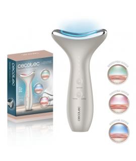 Cecotec FaceCare Face and Neck Pro Cepillo de Fototerapia Facial - Rostro y Cuello - 3 Modos - Luz LED - 5 Niveles de EMS - Vibr