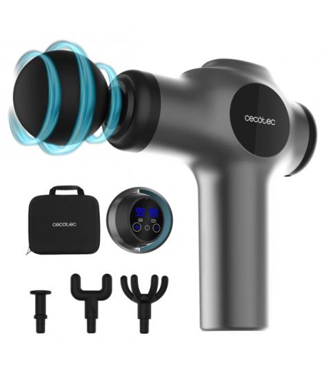 Cecotec SkinCare Massage Gun Pistola de Masaje - LCD - Relaja Musculos y Mejora Circulacion - Intensidad Ajustable - 4 Cabezales