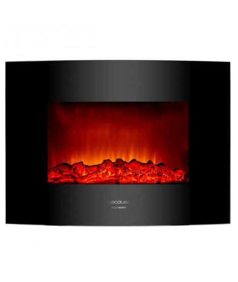 Cecotec Ready Warm 2210 Chimenea Electrica de 22" - Potencia de 2000W - Cobertura hasta 20m2 - Cristal Templado Curvo - Mando a 