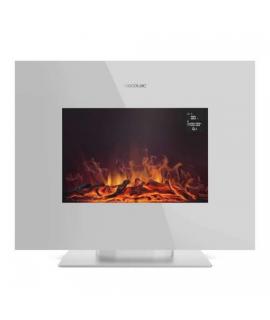Cecotec ReadyWarm 2710 Design Flames Chimenea Electrica - 2000W - Cristal Plano - Efecto Fuego LED Regulable - Programador Seman