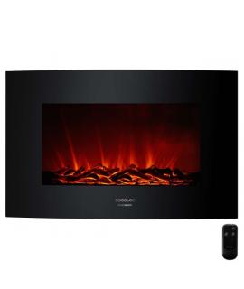 Cecotec Ready Warm 3510 Chimenea Electrica de 35" - 2000W - Cristal Templado Curvo - Control Remoto Incluido - Temporizador Prog